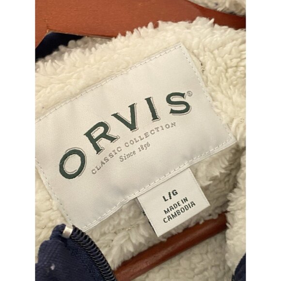 Orvis Blue Knit Pullover 1/4 Zip Sweater Sherpa Lined Gorpcore Cozy - Picture 4 of 10